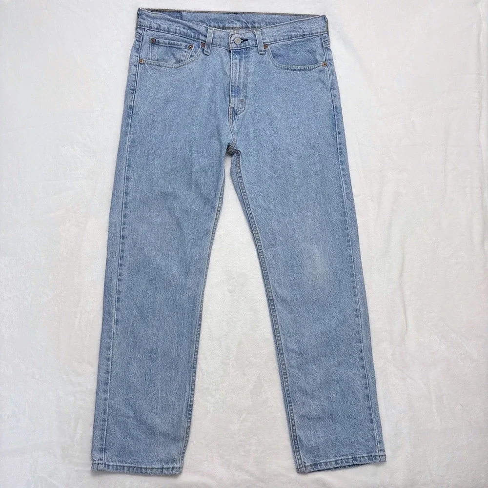 Levi's 505 Light Wash Straight Leg Jeans W34 L30 Skater Normcore Denim
